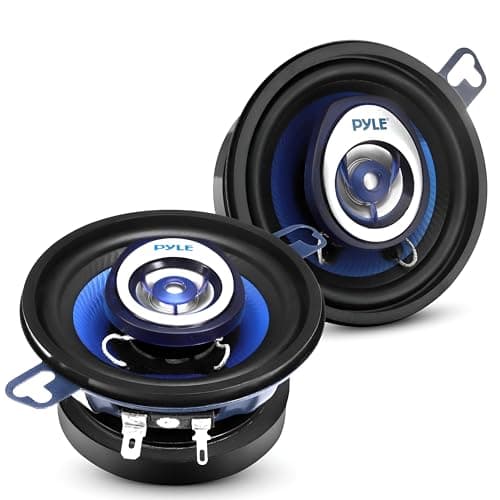 Image of Pyle, 2-Way Universal Car Stereo Speakers, 120W-23cm Car Speakers, Coaxial Loud Pro Audio, Speaker Set, Quick Replacement Component Speaker Vehicle Door/Side Panel Mount Compatible, 2pc, Blue