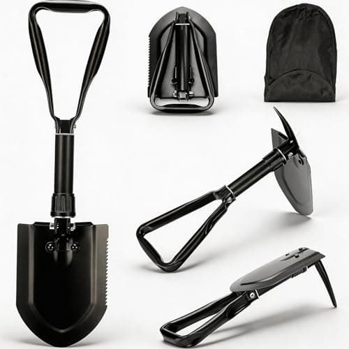 Image of Folding Survival Shovel 23 IN,50# high-carbon steel Entrenching Tool, Folding Camping Shovel, Firefighting Shovel, Portable Shovel For Garden, Hunting, Hiking, Fishing, Car Emergency, Gifts For Men