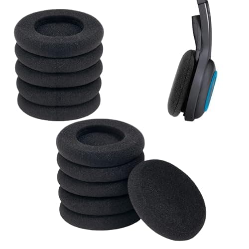 Image of 10 Pcs Headphone Earpads Cushion Cover: 50 mm Soft Foam Ear Cushions for Comfortable Listening - Headphone Pads Compatible with Sony Plantronics Most Headsets for Office Gaming Call Centers