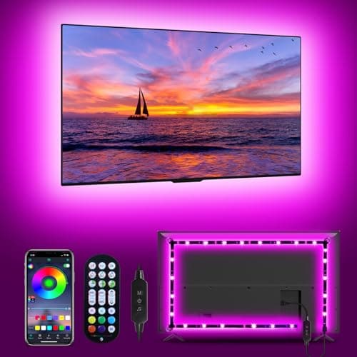 Image of MATICOD LED Lights for TV, 3M TV Lights for 32-43in TVs, Music Sync Color Changing RGB TV Backlight with Remote and APP Control USB Led Strip Light for Christmas Decorations