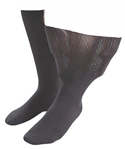 Image of SockShop IOMI Footnurse - Mens & Womens Unisex Extra Wide Soft Cotton Oedema Socks for Swollen Feet (9-11 UK (43-45 eur), Black)
