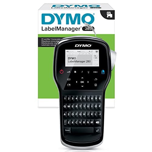 Image of Dymo LabelManager 280 Label Maker | Rechargeable Handheld Label Printer with QWERTY Keyboard | Includes Black & White D1 Label Tape (12mm) | For Home & Office