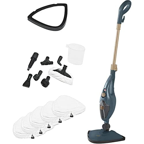 Image of 10 in 1 1500W Neo® Hot Steam Mop Cleaner Floor Carpet Window Washer Hand Steamer with 5 Pads (Dark Grey & Copper)