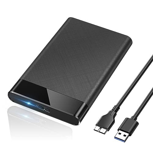 Image of POSUGEAR 2.5 Inch Hard Drive Enclosure, USB 3.0 to SATA III Tool-Free Black HDD Enclosure for 7mm/9.5mm 2.5" SSD HDD UASP Supported, with LED Lamp Compatible with Toshiba Samsung WD PS4 Xbox PC TV