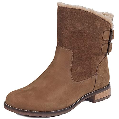 Image of Barbour Womens Jessica Faux Fur Warm Walking Hiking Outdoor Ankle Boots - Cognac - 4