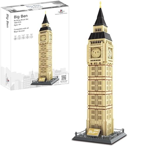 Image of APOSTROPHE Games Big Ben Building Block Set (1,664 Pieces) London's Big Ben Clock Tower Famous Landmark Series Model for Kids and Adults