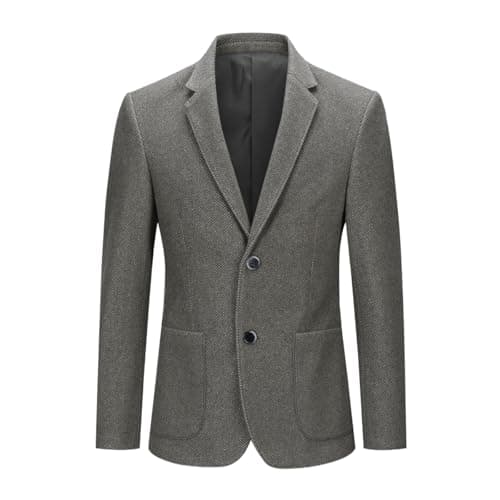 Image of YOUTHUP Men's Tweed Blazer 2 Buttons Tailored Sports Suit Jacket Formal Business Dress Jackets Green