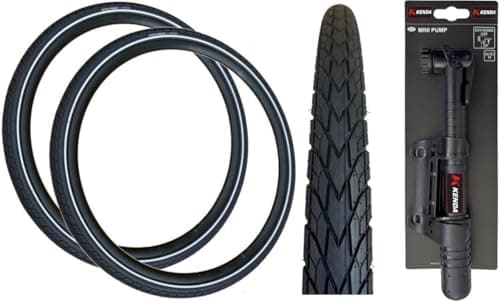 Image of Kenda KHAN II CUTE 700 x 45c K-Shield Puncture Protected Hybrid Bike TYRES (Pack of 2) + MINI PUMP