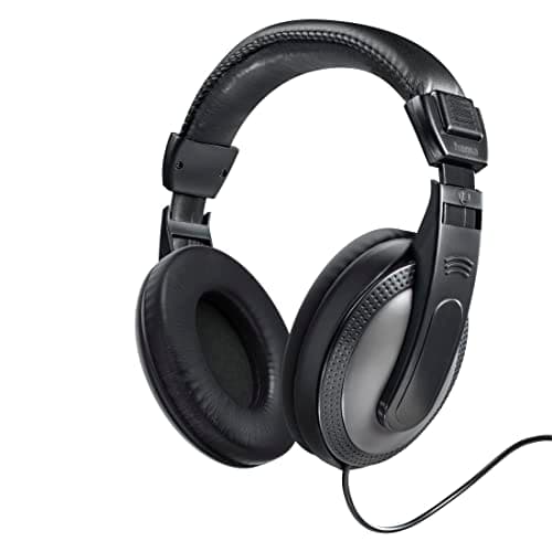 Image of Hama Audio Shell Headphones (Over Ear Stereo Headphones, 20Hz-20kHz, 32ohms, 113DB/MW, 3.52mm Male Jack, 6.35mm Male Jack Adapter Included, Extra Long Cable 2m) Black