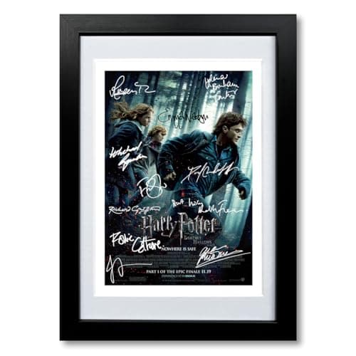 Image of Harry Potter And The Deathly Hallows Part1 Movie Cast Signed A4 Poster Photo Print Framed Autograph Gift 2010 Film (BLACK FRAMED & MOUNTED)
