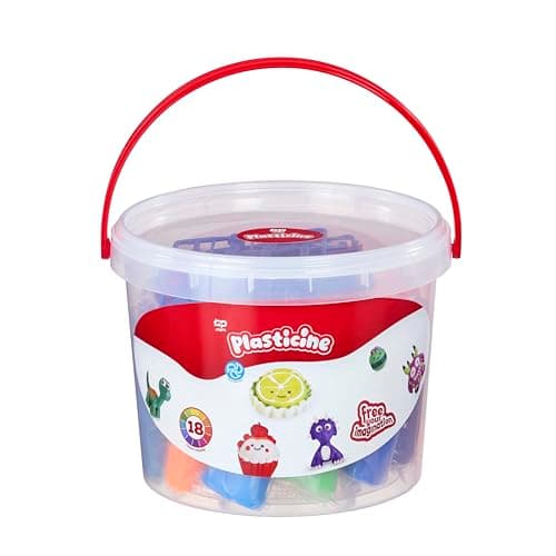Image of Plasticine The Original Big Bucket Set – Original Modelling Clay with 18 Sticks, Tools & Instructions in Carry – Reusable, Mess-Free Craft Kit for Kids Ages 5+