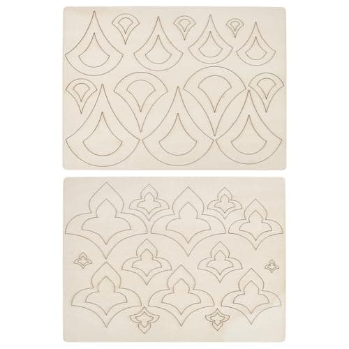 Image of PH PandaHall Wooden Mandala Art Kit, 2 Pack Natural Unfinished Wood Crafts DIY Painting Stencils for Family Craft Projects Holiday Home Decor Art Painting Activities, 18.7x25cm