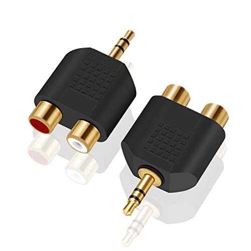 Image of ANDTOBO 3.5 mm TRS to Dual RCA F (2-Pack), 3.5mm Stereo Male to Dual RCA Female Audio Breakout Adapter