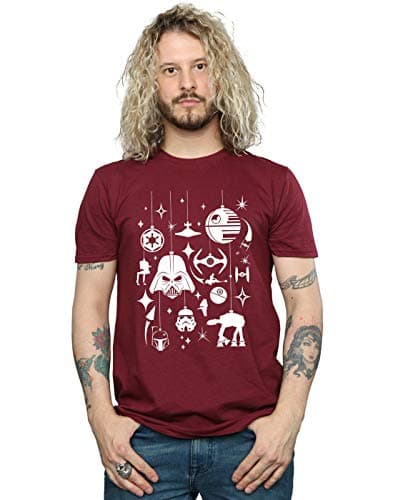 Image of Star Wars Men's Christmas Decorations T-Shirt X-Large Burgundy