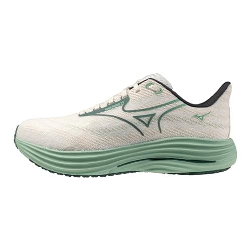 Image of Mizuno Wave Rider 29 Mens Running Shoe, White-Bistro Green, 8 UK
