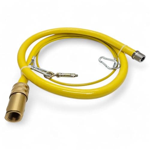 Image of Duraplast UK™ 1500mm x 1/2" Cater Hose - Commercial Gas Hose with Quick Release Coupler & Safety Lanyard - Flexible, Durable, and Heat Resistant - Ideal for Professional Kitchens | 1.5m Length