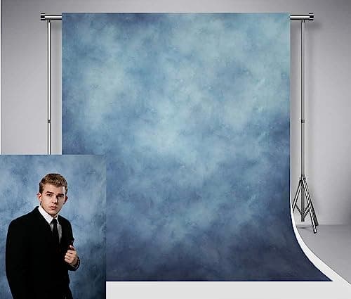 Image of Kate 1.5 x 2.2 m Blue Plain Retro Colour Photo Background for Professional Photography Studio