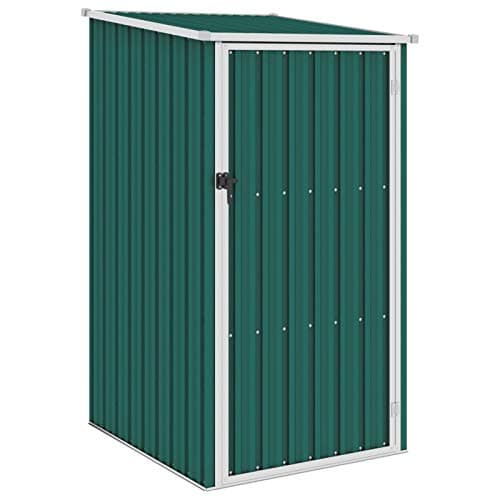 Image of ZEYUAN Garden Shed Green 87x98x159 cm Galvanised Steel,Metal Garden Shed, Outdoor Galvanized Storage House