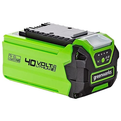 Image of Greenworks 40V Battery. Original Greenworks 2Ah Powerful Lithium-Ion Battey for All Greenworks 40V Garden and Power Tools. Fast Charging, 3-Stage Charge Level Control. 2 Year Warranty G40B2