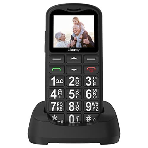 Image of ukuu Big Button Mobile Phone for Elderly Easy to Use Basic Mobile Phone SIM Free Unlocked Senior Phone with SOS Button, Speed Dial, 800mAh, Bluetooth and Charging Dock-Black