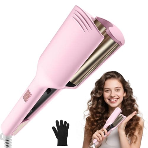 Image of UMIGA Hair Waver for Women Hair Crimper, 120-200℃ Wave Curling Iron, Mermaid Beach Waver Hair Curler for Long/Short Hair, 30s Quick Heating, Duuble Voltage for Travel Home Dorm Immediate Waves