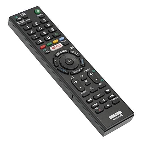 Image of Universal Replacement Remote for Sony TVs – Compatible with All Sony Televisions (LED, LCD, Plasma) – Ideal TV Replacement Remote with Same Functions – Black (Pack of 1)