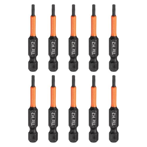 Image of sourcing map 10pcs Hex Head Wrench Drill Bit 2mm(H2) Metric 1/4" Hex Shank 2"(50mm) Length S2 Steel Magnetic Impact Drivers Screwdriver Bit Hexagon Electric Drill Bits
