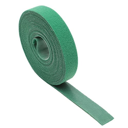 Image of 1 Roll Fastening Tape Hook and Loop Reusable Data Cable Tie Cuttable Cable Straps Nylon Plant Tie Self-Adhesive Sticky Cord Organizer Securing Straps for Cable Management (Green,Wide 2cm, Length 3m)