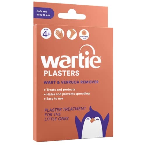 Image of Wartie Plasters - Verruca & Wart Remover - Protect, Treat and Prevent - Easy Wart and Verruca Treatment for Hands and Feet - Prevent Spreading Warts - Safe for Adults and Children Aged 4+ - Pack of 15