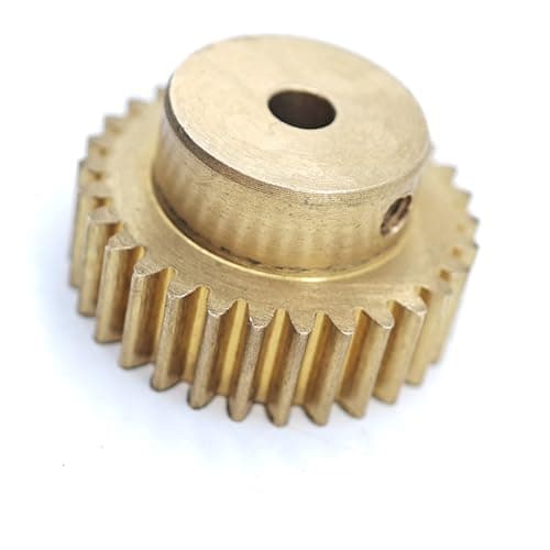 Image of GRASAKY 1pcs 0.5 Module 58 Teeth Copper Pinion 30mm Diameter Cylindrical Gear with Step 0.5M 58T Straight Teeth Spur Gear M3 Screw shaft pinion(3.17mm bore)