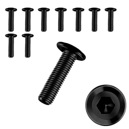 Image of 10 PCS Bolt M5×20,Stainless Steel Bolts,Flat Head Hex Socket Cap Screws Bolts,Allen Socket Bolts Screws,Furniture Screws,M5x20mm,Black(M5×20)