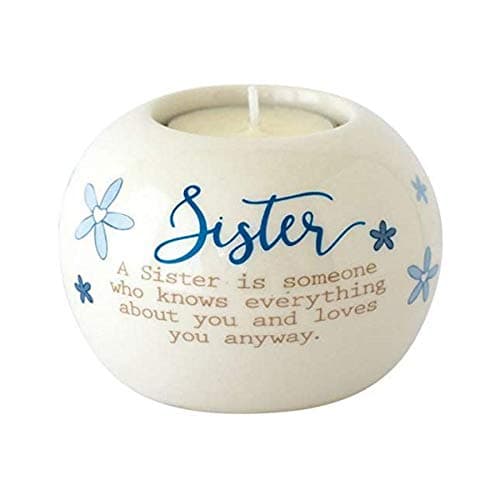 Image of Said with sentiment Ceramic Tealight Candle Holder - Sister,One size