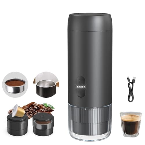 Image of olkezz® 2 in 1 Portable Electric Espresso Machine, Non Self-Heating Travel Coffee Maker for Camping, Car Coffee Maker with USB-C Rechargable, Compatible with Coffee Powder and Nespresso Capsule.