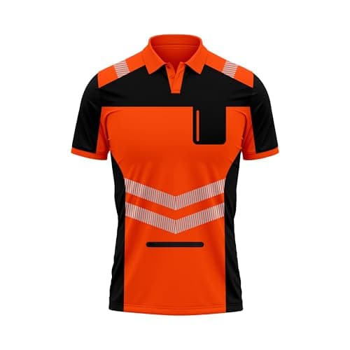 Image of TORO ACTIVA Men’s Hi-Vis Safety Polo Shirt – High Visibility Workwear Top with Reflective Tape Sizes S–2XL