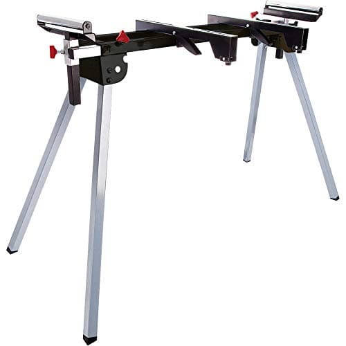 Image of Excel Universal Mitre Saw Leg Stand with Extendable Roller - Heavy Duty Steel Build, Universal Fit, Adjustable Size, Folding Legs - Woodworking Support
