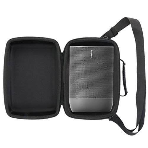 Image of Khanka Case for Sonos Move 2/Move Wireless Portable Speaker,Hard Travel Carrying Storage Case with Carry Handle and Shoulder Strap,Fits Charging Base and Cables,Case Only
