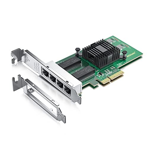 Image of 1000Mbps Gigabit Ethernet Converged Network Adapter (NIC) | with Intel 350 Chip | Ethernet PCI Express NIC Network Card | Quad Copper RJ45 Ports | PCI Express 2.1 X4 | Compare to Intel I350-T4