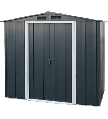 Image of Duramax ECO 6 x 4 (2.47 m2) Metal Garden Storage Shed, Hot-Dipped Galvanized Metal Shed, Tool Storage Shed, Strong Reinforced Roof Structure, Maintenance-Free Metal Shed, Anthracite