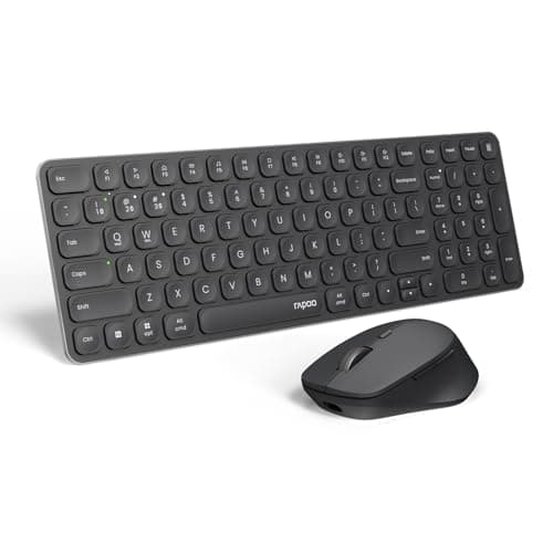 Image of RAPOO 9360M Wireless Keyboard and Mouse Combo, Blade-Series E9310M 99-Key Ultra-Thin Keyboard and M300G Silent Mouse, Support 4 Devices, Quiet, Battery Powered, for Windows/Mac/Linux/Chrome, US Layout