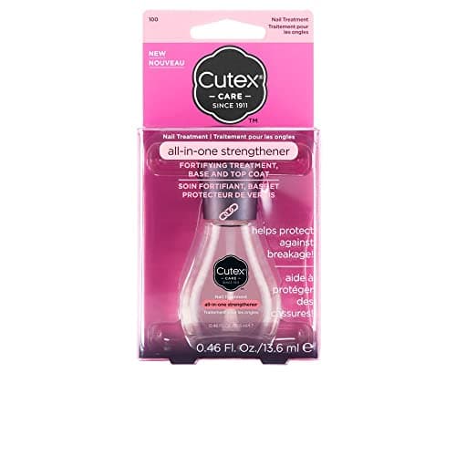 Image of Revlon Cutex All-In-One Nail Strengthener Treatment, Base & Top Coat (13.6ml) for Weak & Damaged Nails, Chip Resistant, Dermatologist Tested