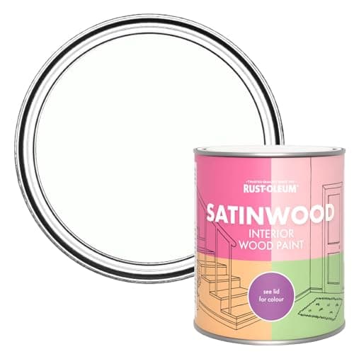 Image of Rust-Oleum White Satinwood Interior Wood Paint - Chalk White 750ml