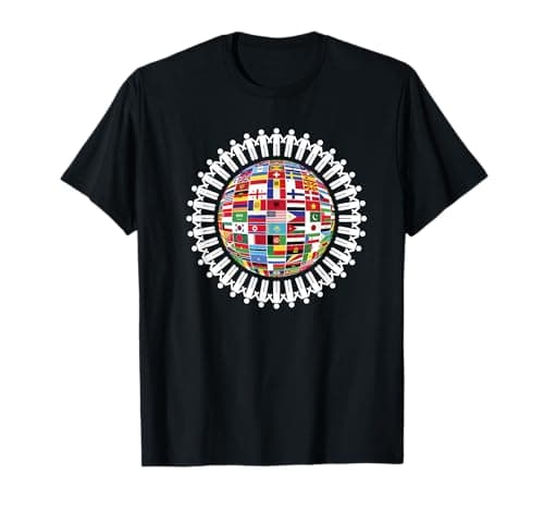 Image of Cultural Diversity World Flags Different Nationality T-Shirt