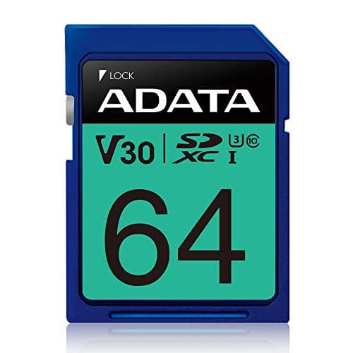 Image of ADATA ASDX64GUI3V30S-R 64GB SDXC Class 10 UHS-I Flash Memory (64GB, SDXC, Class 10, UHS-I, 100MB/s, Black, Blue)