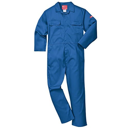 Image of Portwest BIZ1 Mens Heat Flame Resistant Welding Overalls Bizweld FR Protective Boiler Suit Work Coveralls Durable Workwear Mechanics Warehouse Garages Royal Blue, 3X-Large