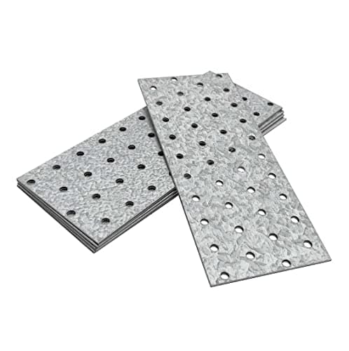 Image of OMIDEAS 5 x Flat Joining Plates (200 x 80 x 2) Connecting Perforated Metal Brace Bracket Timber Wood Fixing Galvanised Steel Repair Connector