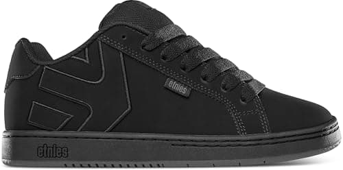Image of Etnies Fader – Classic Skate Heritage Style with on-Trend Puffy Look, Reinforced Cupsole, Cushioned Fit, Everyday Sneakers - Black Raw - 9