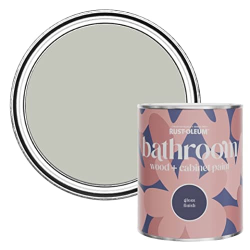 Image of Rust-Oleum Grey Moisture Resistant Bathroom Wood and Cabinet Paint in Gloss Finish - Tyne Fog 750ml