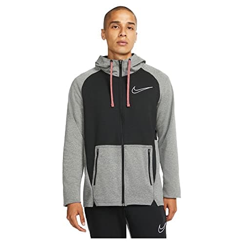 Image of Nike Men's Therma-fit Training Hoodie Full-Zip, Black/HTR/Black/White, S