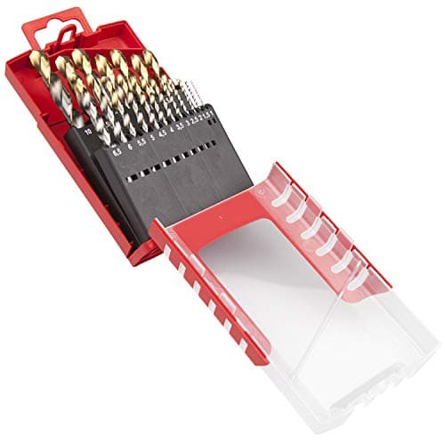 Image of Dormer A087201 HSS High Speed Steel Jobber Drill Bit Set with 118 Degree Tin Tipped Split Point, Set of 19