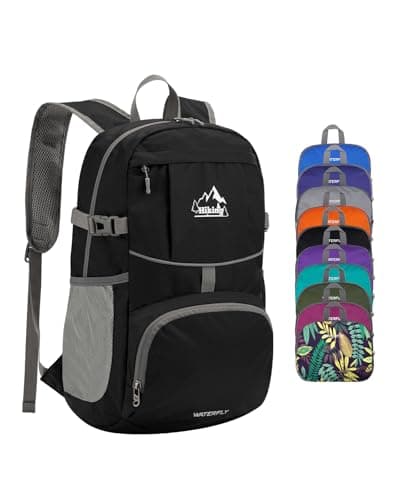 Image of Waterfly Foldable Lightweight Hiking Backpack: 25L Ultralight Packable Rucksack Outdoor Daypack for Women Men Travel Sports Walking Camping